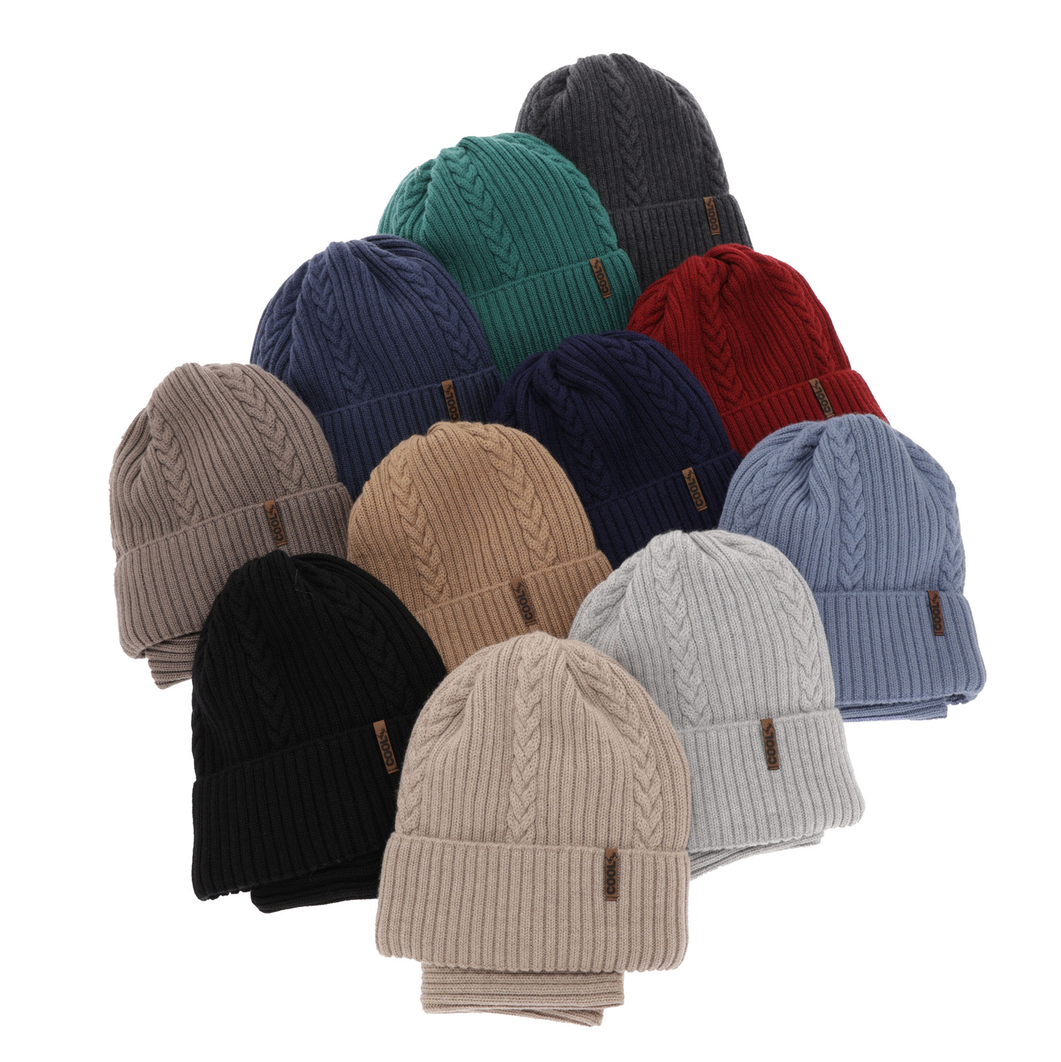 Pojke vinter set: mössa och halsduk, ljusbrun, 100% Merino Ull, Wilson