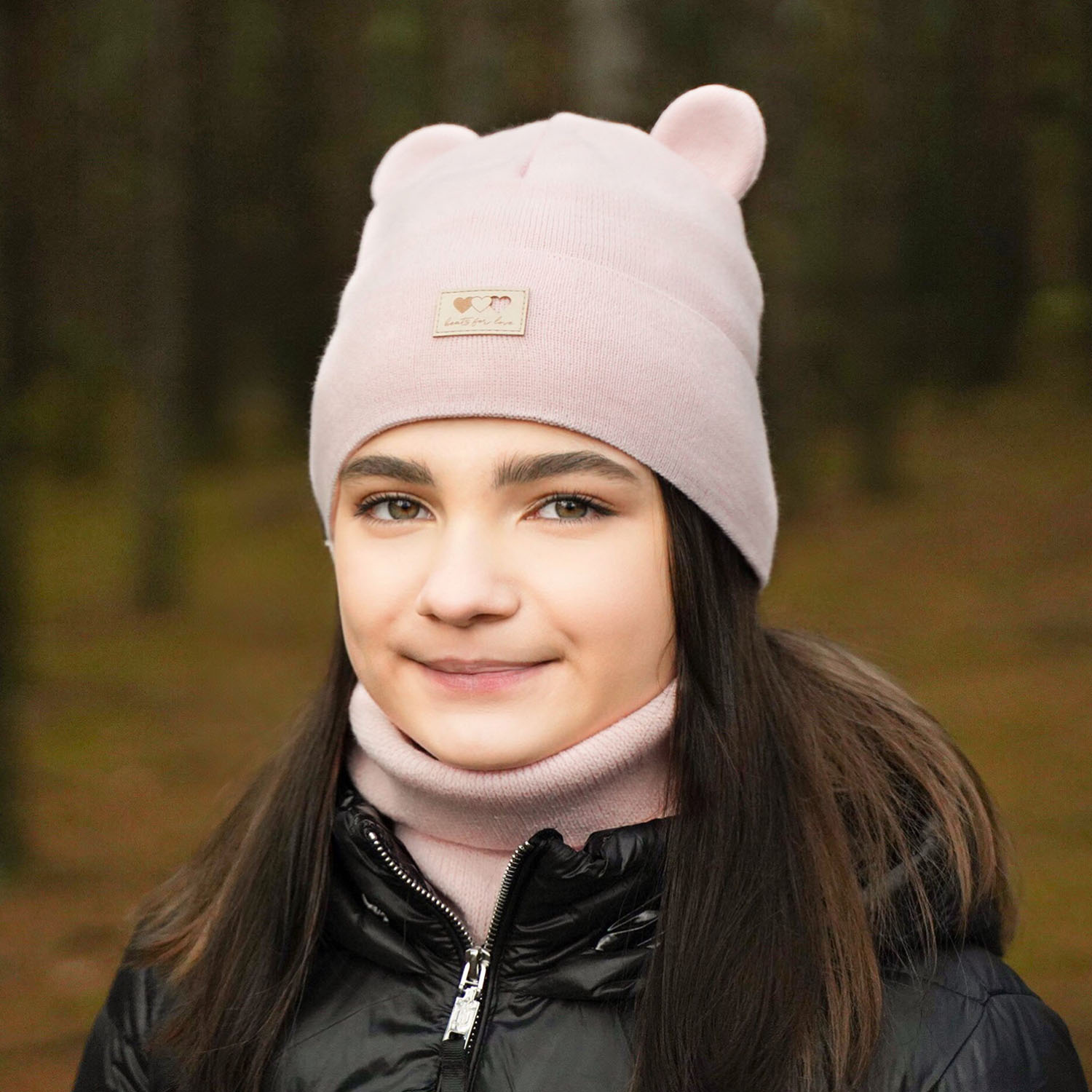 Flicka vinter set: mössa och tubhalsduk, grå, Xantia