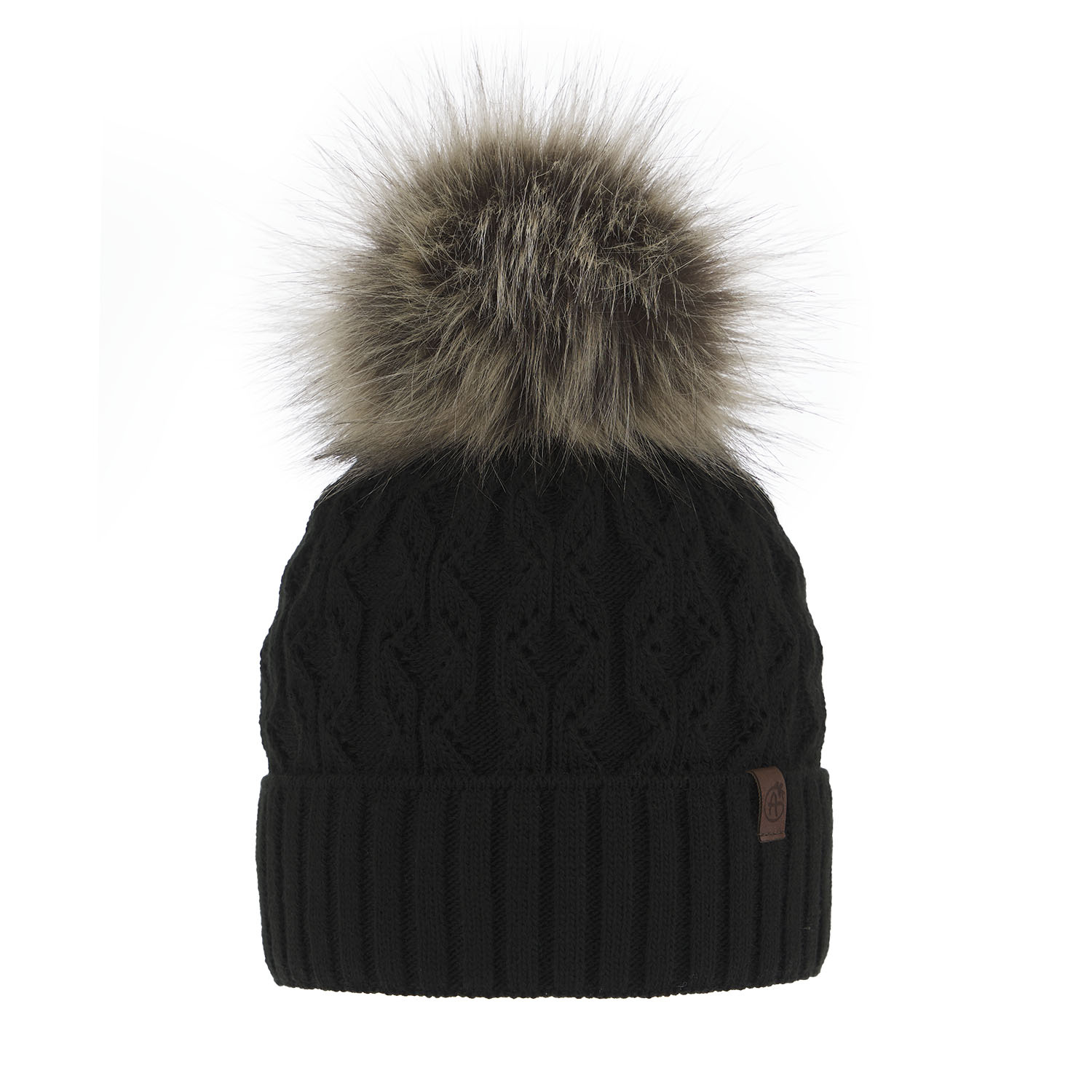 Dam vintermössa, svart, med pompom, Katty