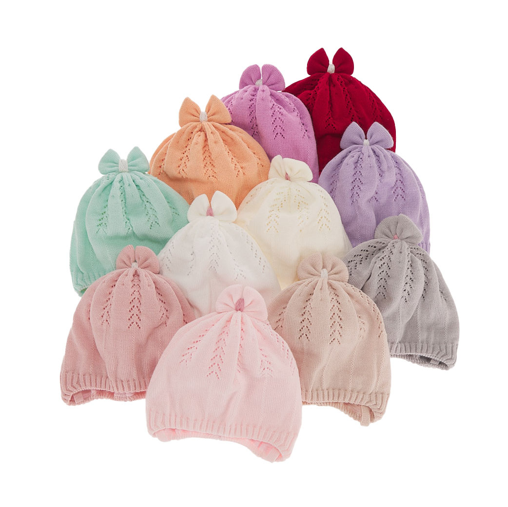 Flicka höst/vår mössa, vit, med knytband, Ginara