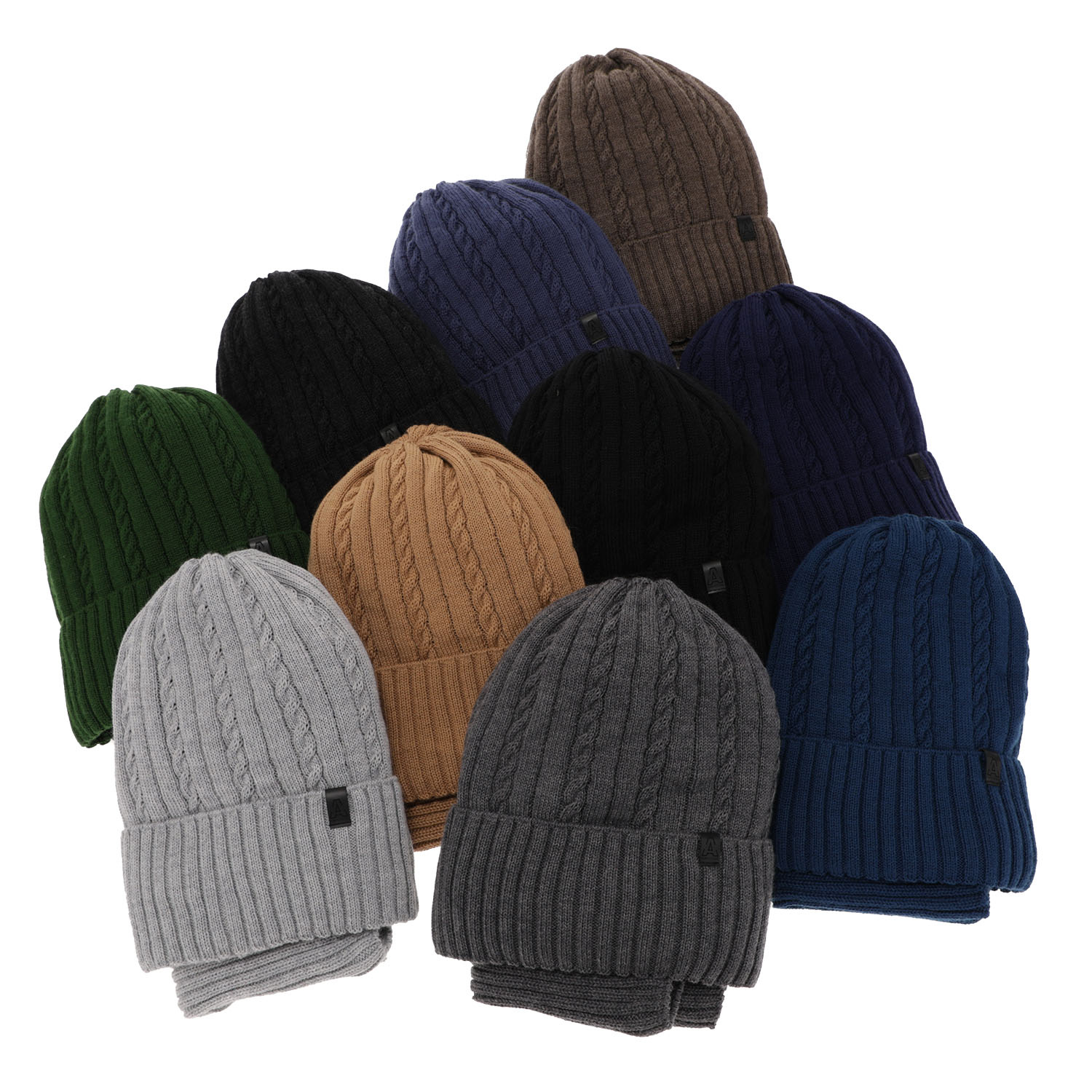 Pojke vinter set: mössa och tubhalsduk, camel, med merinull, fodrad med fleece, Kairo