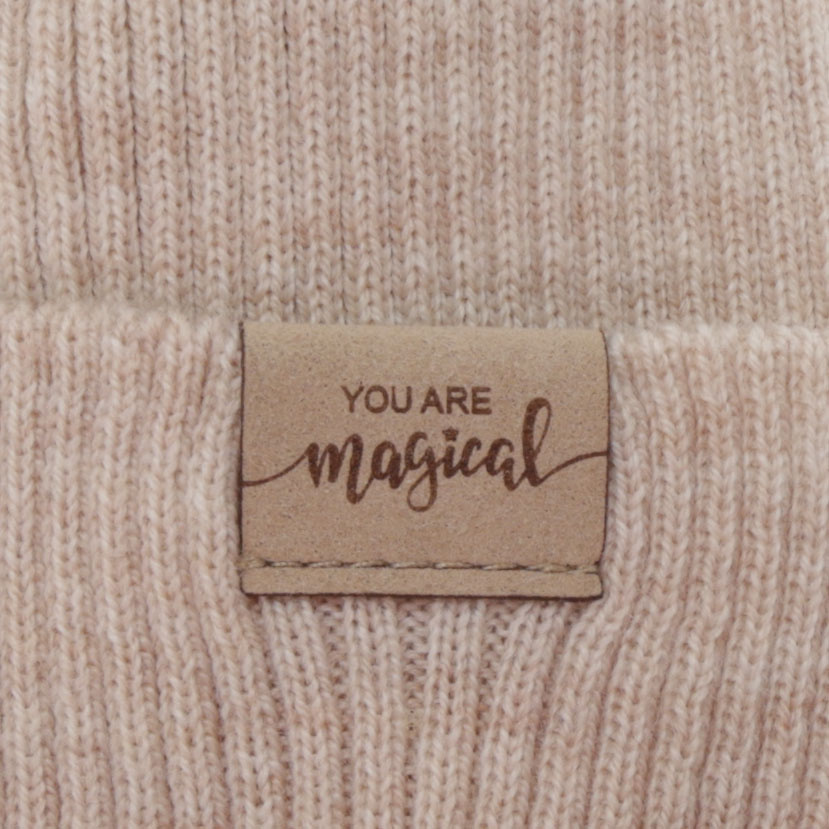 Flicka höst/vår set: mössa och tubhalsduk, svart, 100% Merino Ull, Magenta