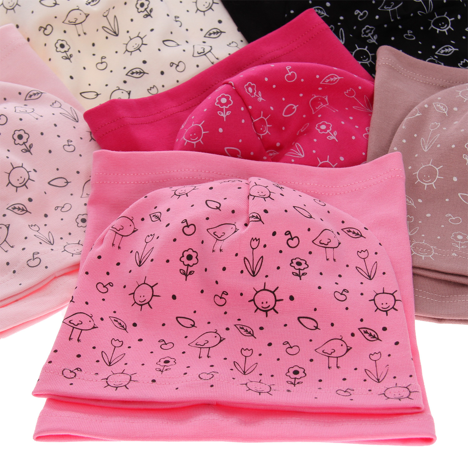 Flicka höst/vår set: mössa och tubhalsduk, lila, bomull, Sesja