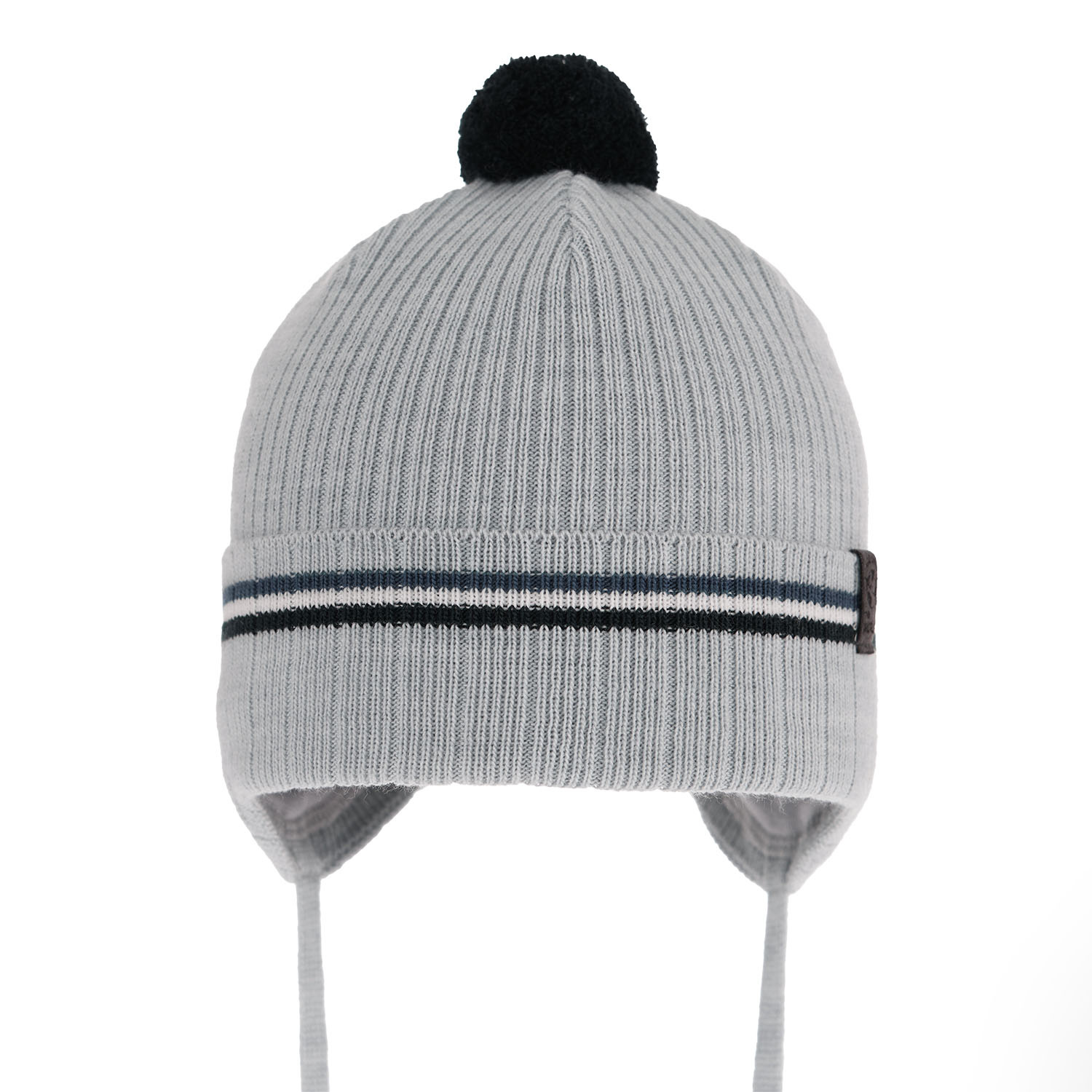 Pojke höst/vår mössa, blå, med knytband, med pompom, Vesper