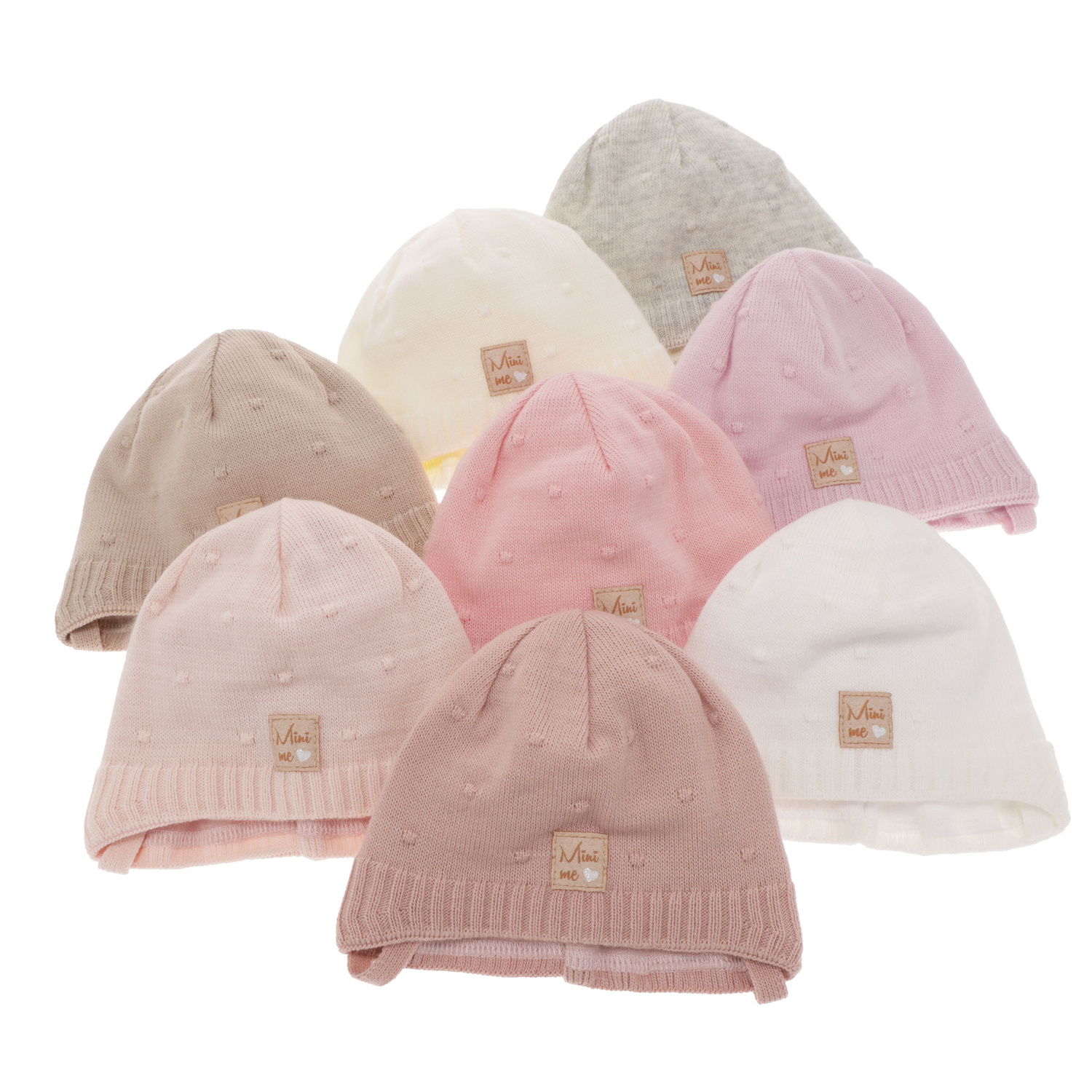 Flicka höst/vår mössa, beige, med knytband, Celine