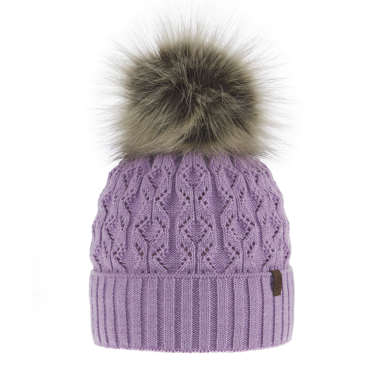 Dam vintermössa, lila, med pompom, Katty