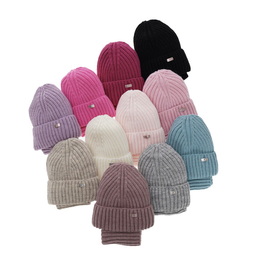Flicka vinter set: mössa och halsduk, rosa, Valentine