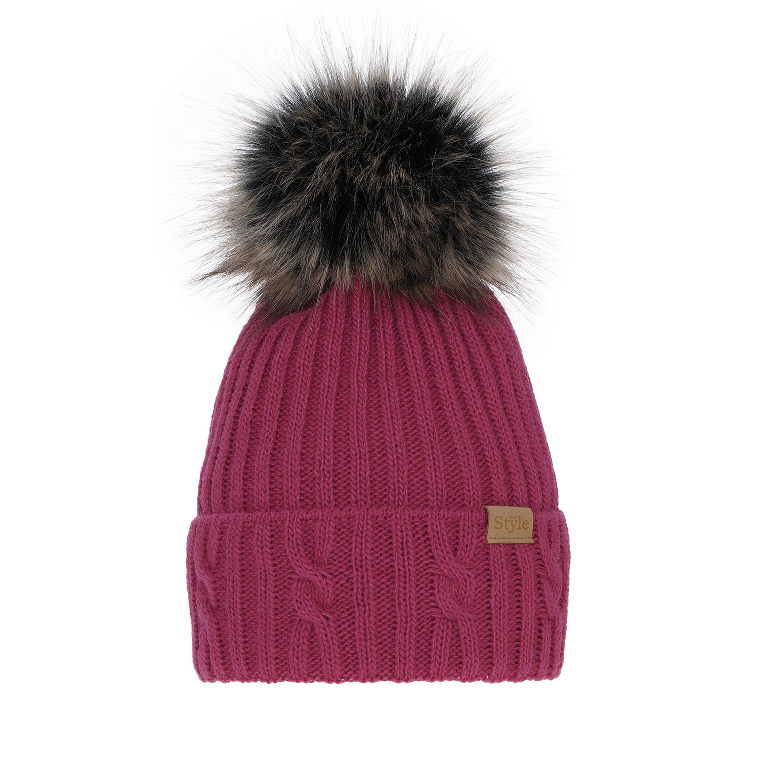 Dam vintermössa, rosa, med pompom, Lawina