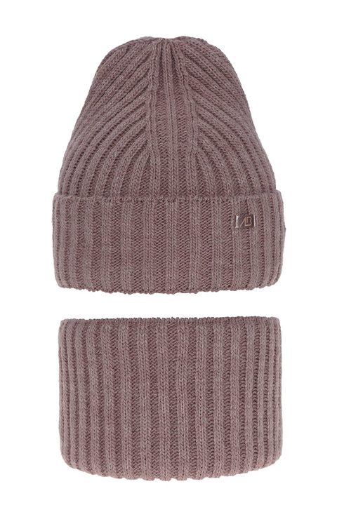 Flicka vinter set: mössa och tubhalsduk, rosa, Valentine