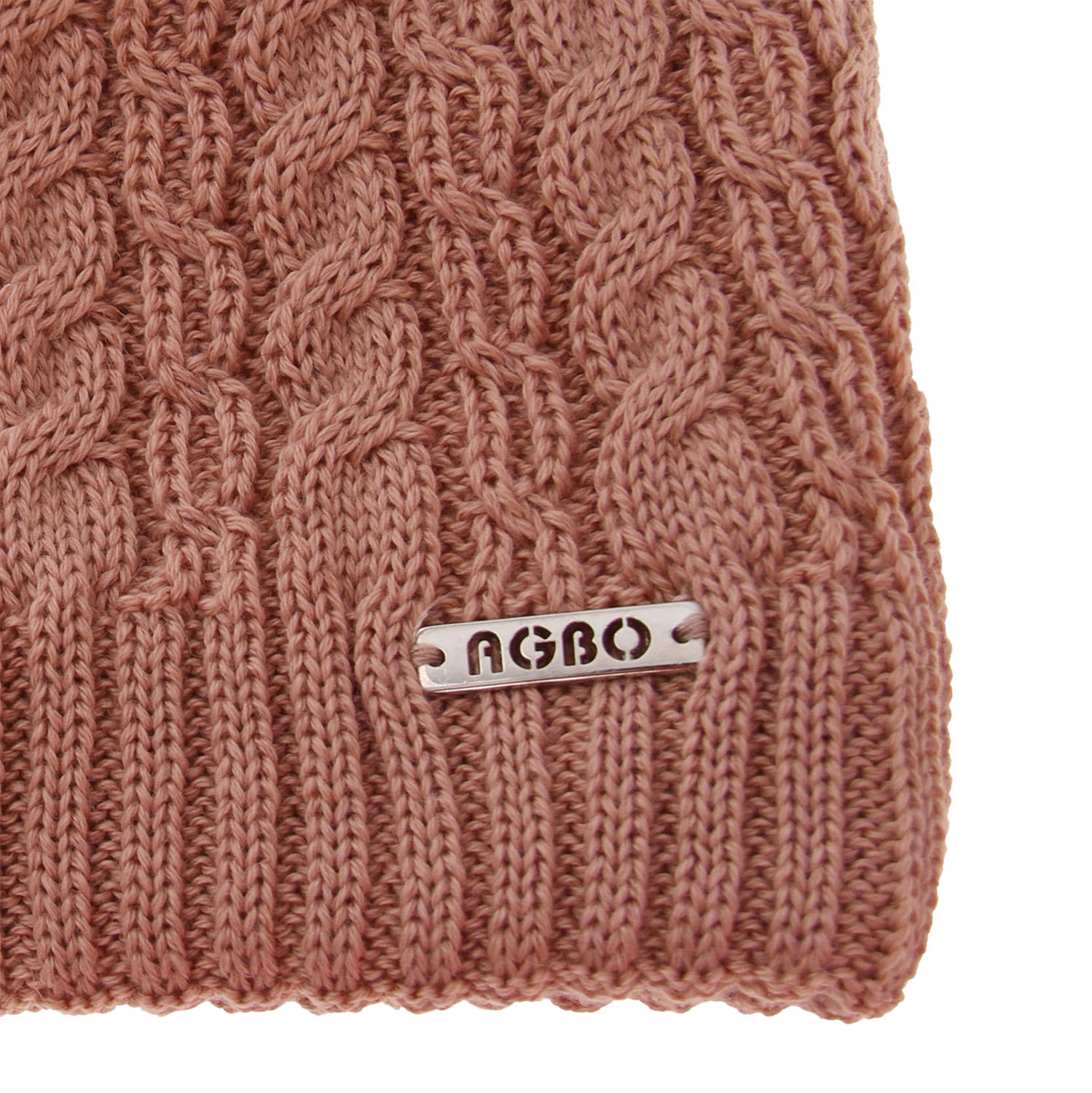 Dam vintermössa, grå, med pompom, 100% Merino Ull, Satina
