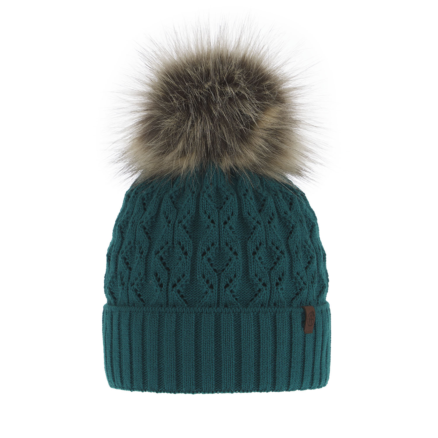 Dam vintermössa, smaragdgrön, med pompom, Katty