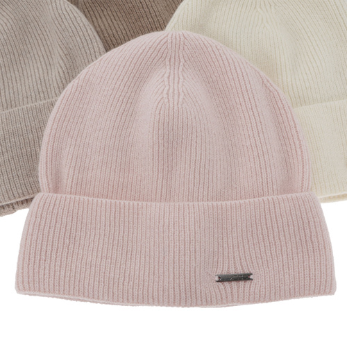 Dam vinter mössa, ljusbeige, med merino ull med kashmir, Sindra