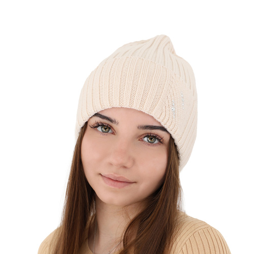 Dam vintermössa, lila, 100% Merino Ull, Ariga