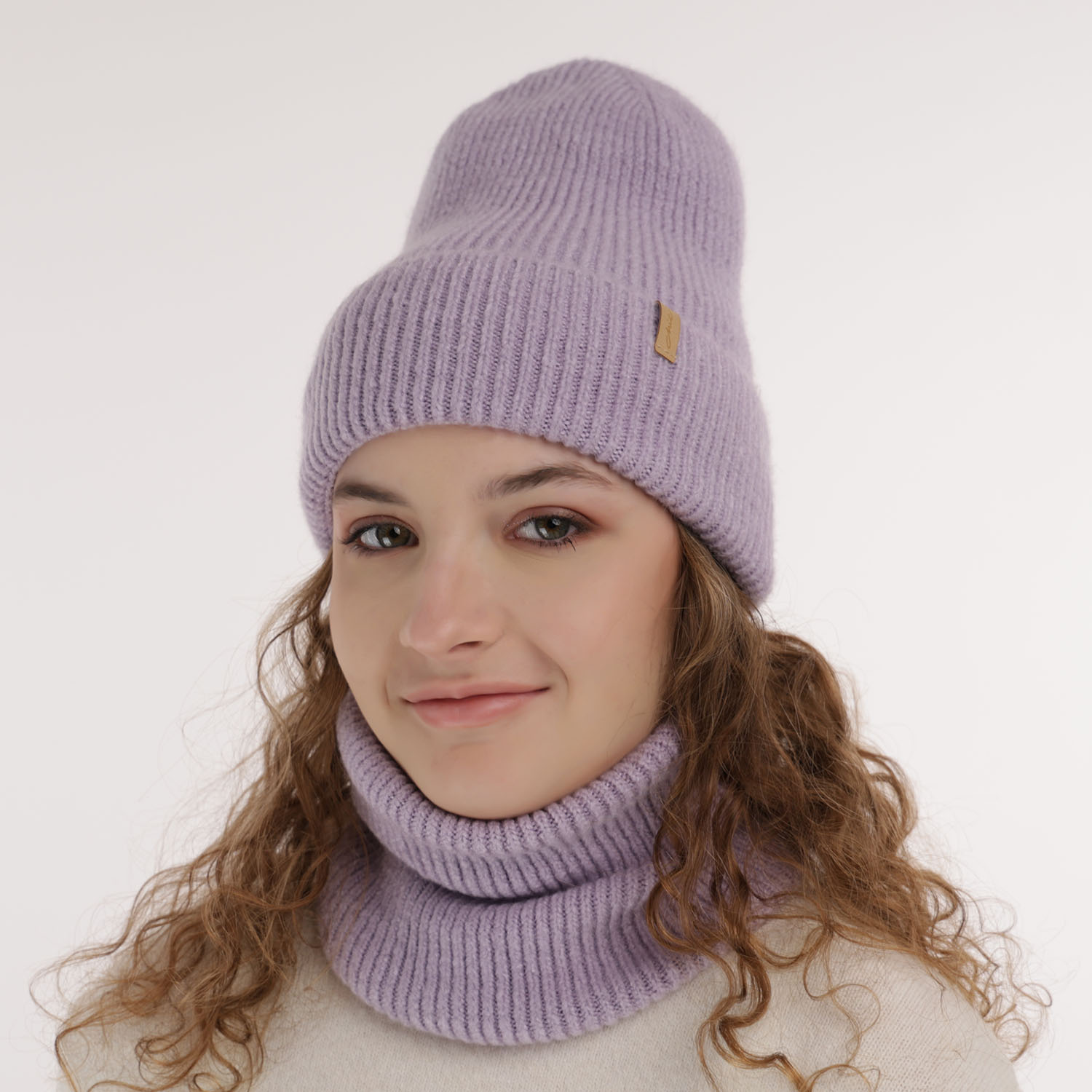 Flicka vinter set: mössa och tubhalsduk, rosa, Edila