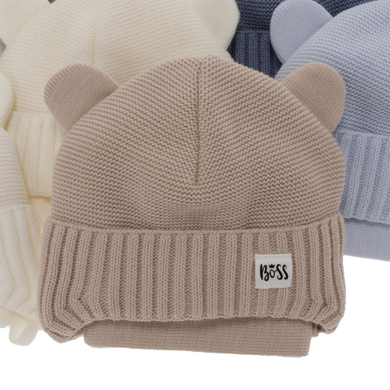 Pojke vinter set: mössa och halsduk, grå, med knytband, Luciano