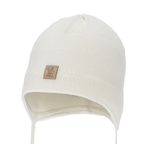 Pojke höst/vår mössa, beige, med knytband, Slate