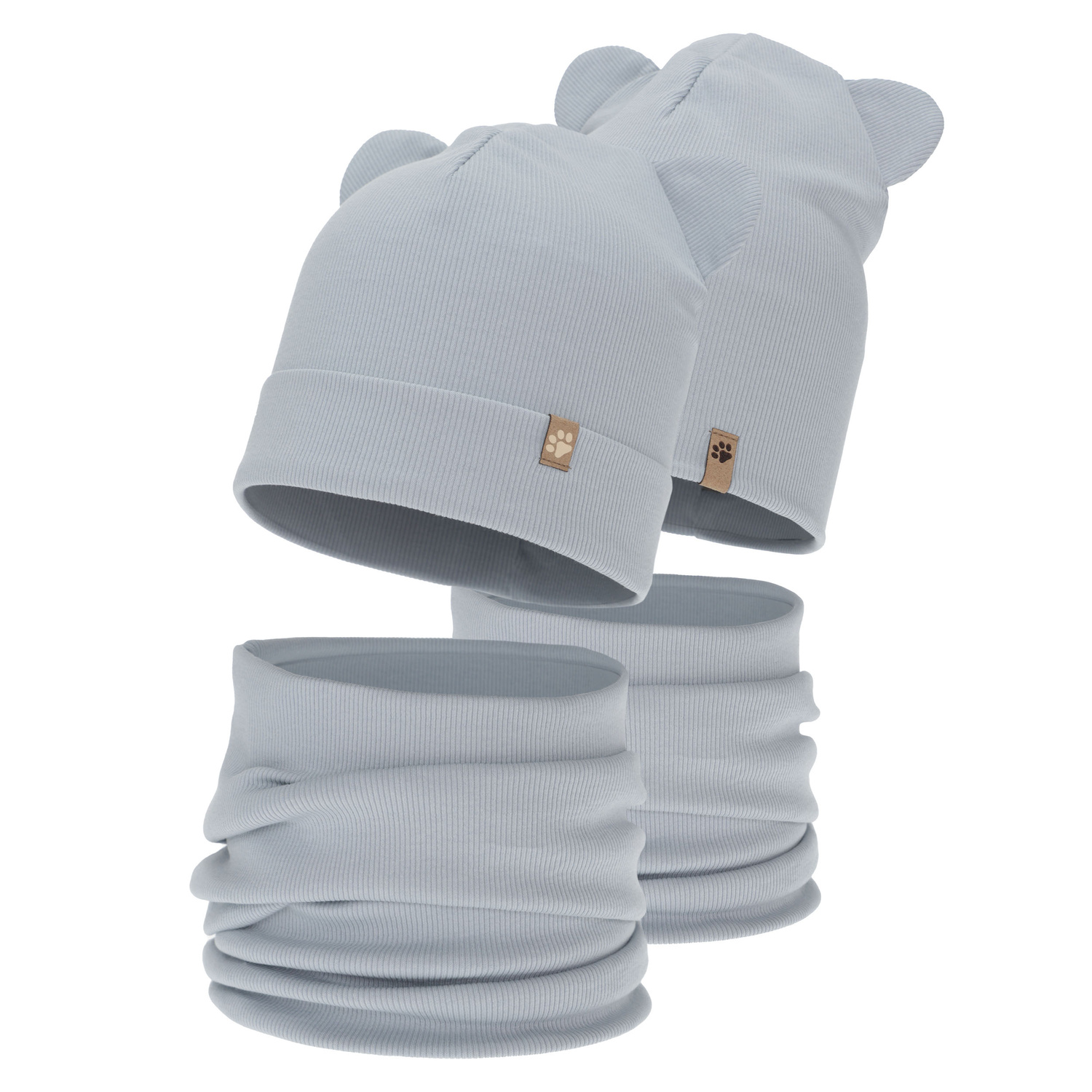 Pojke höst/vår set: mössa och tubhalsduk, grå, Farim