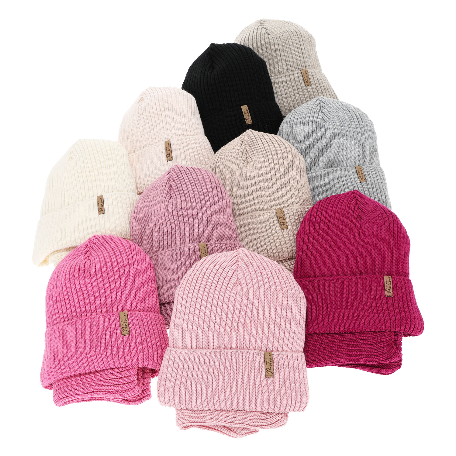 Flicka vinter set (mössa och tubhalsduk), svart, med merinull, Odette