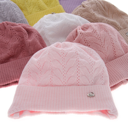 Flicka höst/vår mössa, beige, med knytband, Eliana