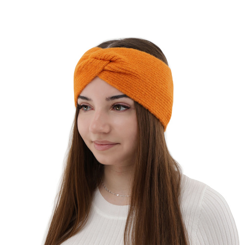 Dam vinter pannband, orange, med pompom, Florence