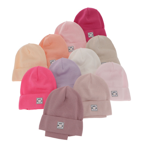 Flicka höst/vår set: mössa och tubhalsduk, ljusrosa, med bomull, Mersila