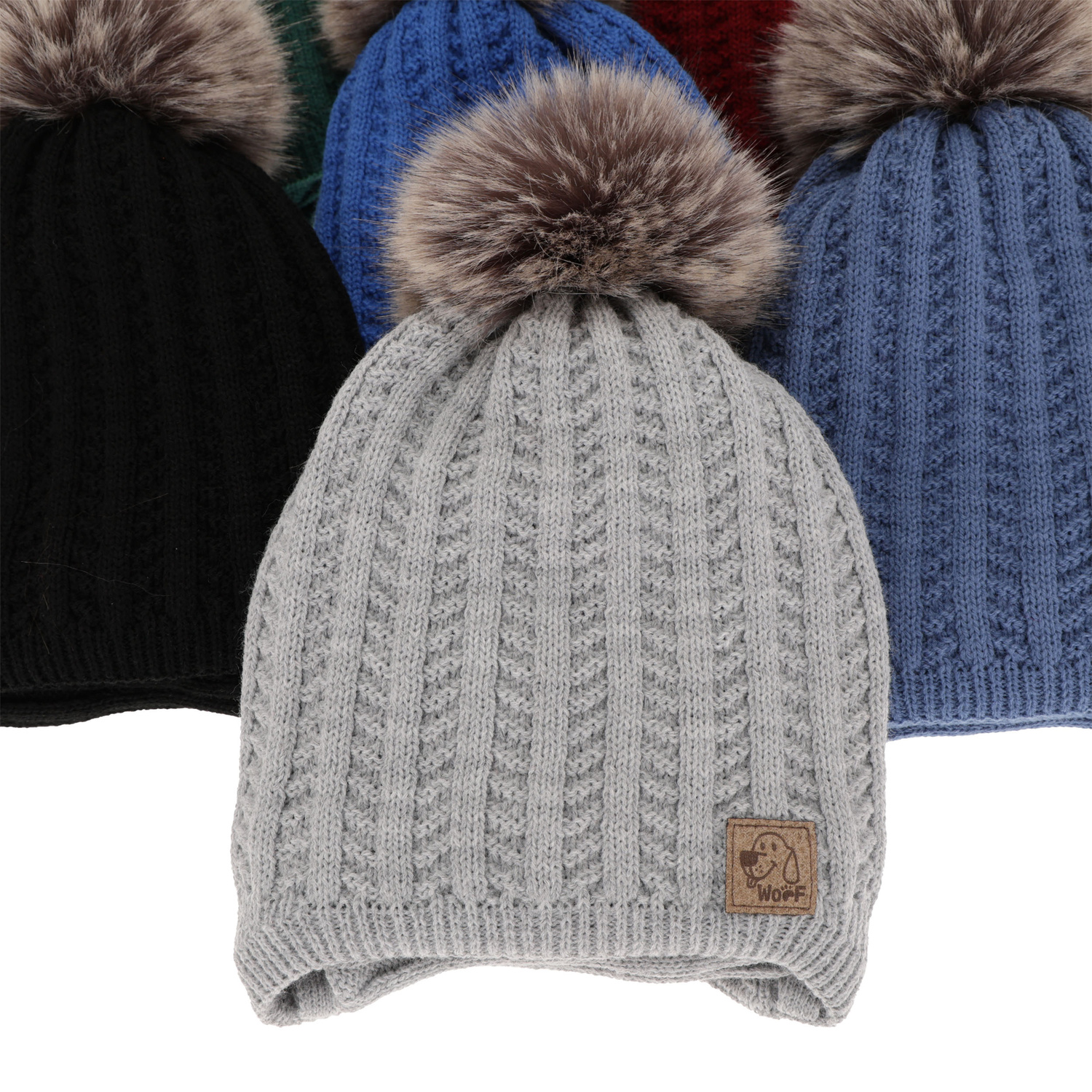 Pojke vinter set: mössa och tubhalsduk, svart, med pompom, Endo