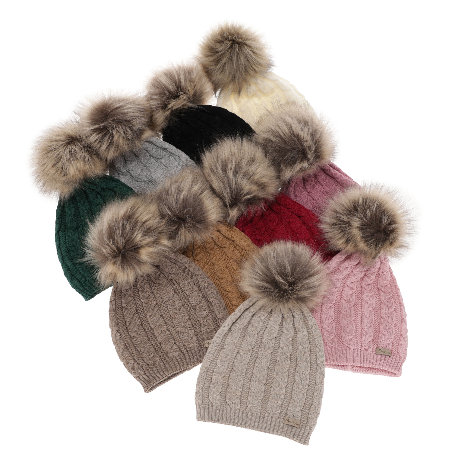 Dam vintermössa, beige, med merinull, Bafi