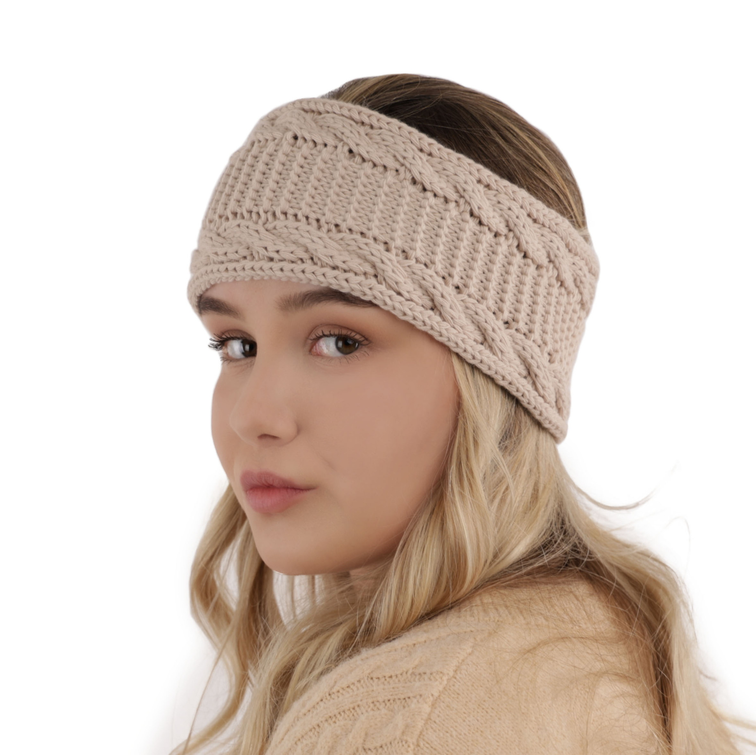 Dam vinter pannband, beige, Bera