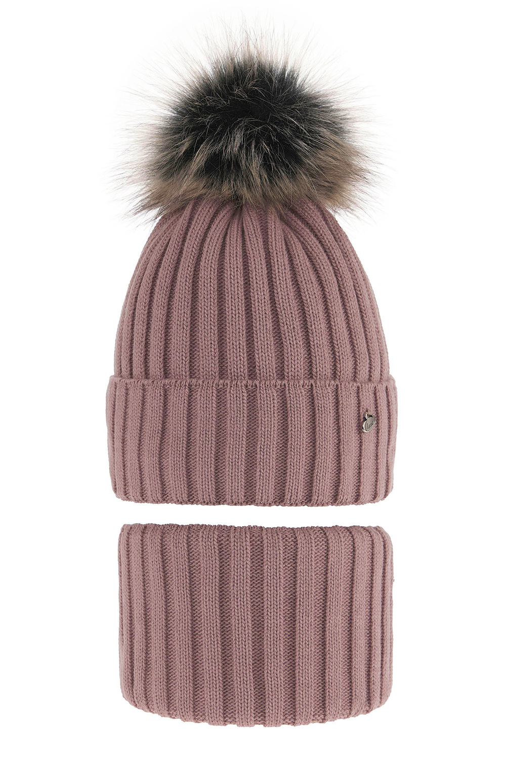 Flicka vinter set: mössa och tubhalsduk, lila, Wilma