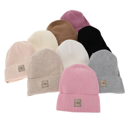 Flicka höst/vår set: mössa och tubhalsduk, krem, 100% Merino Ull, Vanita