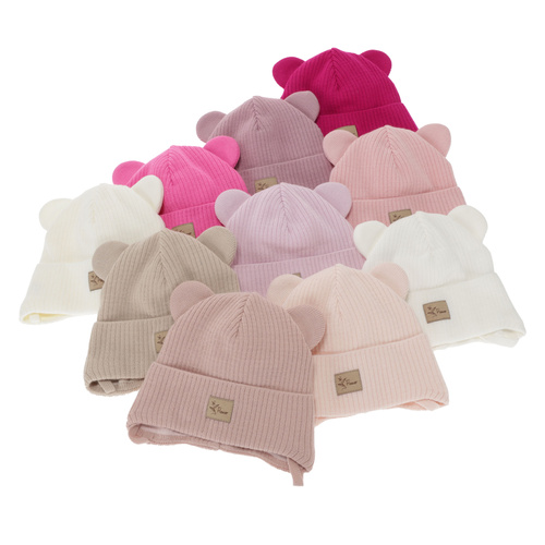 Flicka höst/vår mössa, rosa, med knytband, Djona