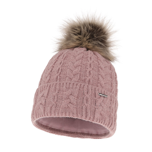 Dam vintermössa, wrzosowa, med pompom, Omega
