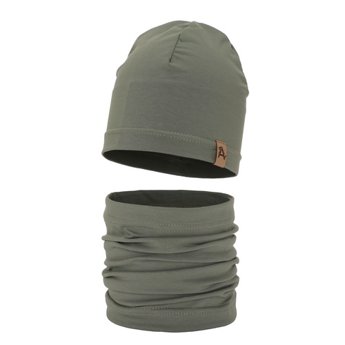 Pojke höst/vår set: mössa och tubhalsduk, grön, Griffin