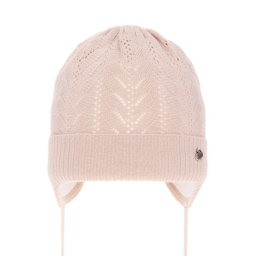 Flicka höst/vår mössa, beige, med knytband, Eliana