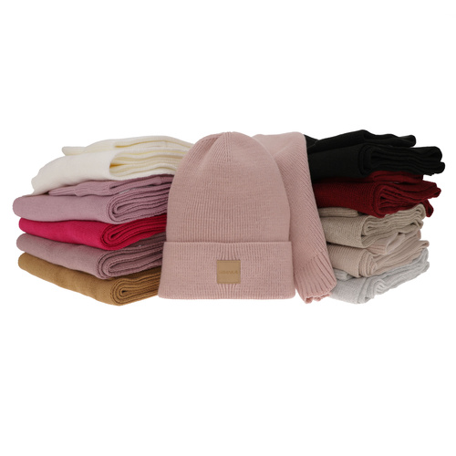 Dam vinter set: mössa och halsduk, svart, Nathalie