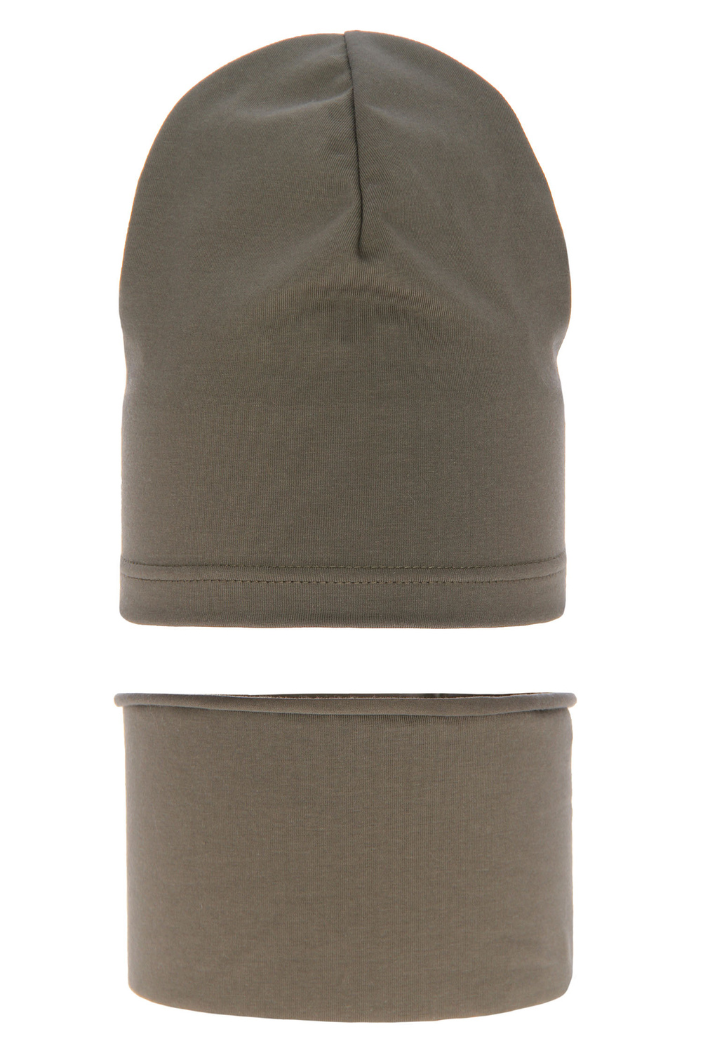 Pojke höst/vår set: mössa och tubhalsduk, khaki, bomull, Hazel