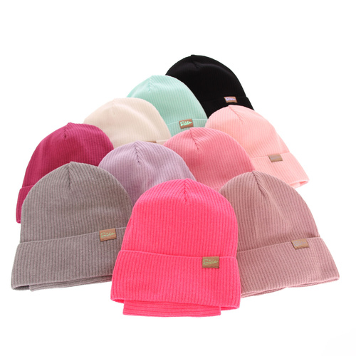 Flicka höst/vår set: mössa och tubhalsduk, svart, med bomull, Alona