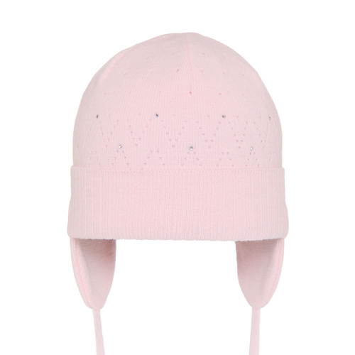 Flicka höst/vår mössa, rosa, med knytband, Apka