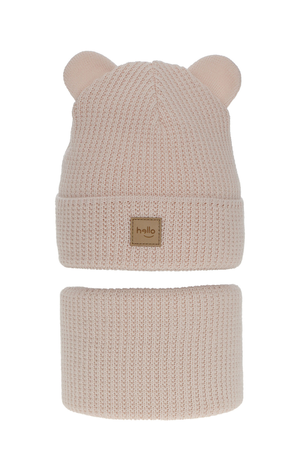 Flicka vinter set: mössa och tubhalsduk, rosa, Harper