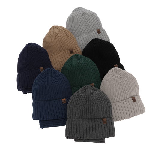 Pojke vinter set: mössa och tubhalsduk, camel, fodrad med fleece, Metis