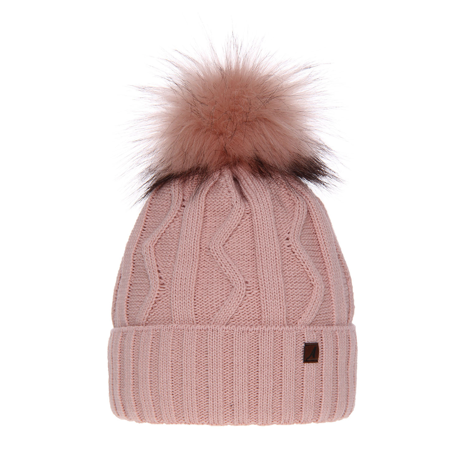 Dam vintermössa, rosa, med pompom, Renika