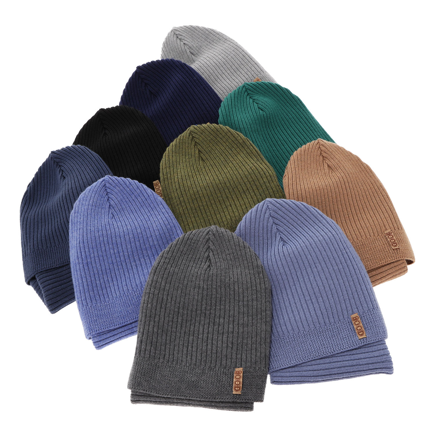 Pojke höst/vår set: mössa och tubhalsduk, grön, 100% Merino Ull, Chester