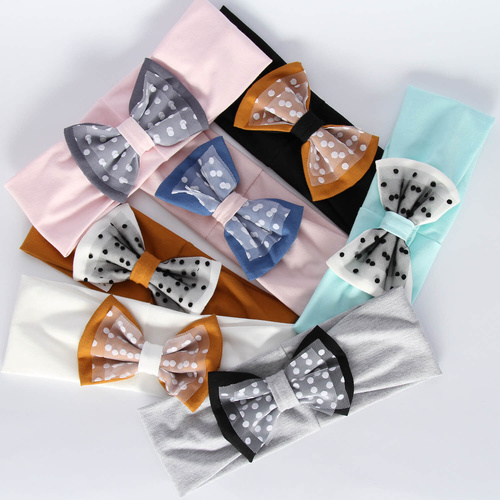 Flicka höst/vår pannband, mintgrön, fodrad med bomull, med knytband, Celinka