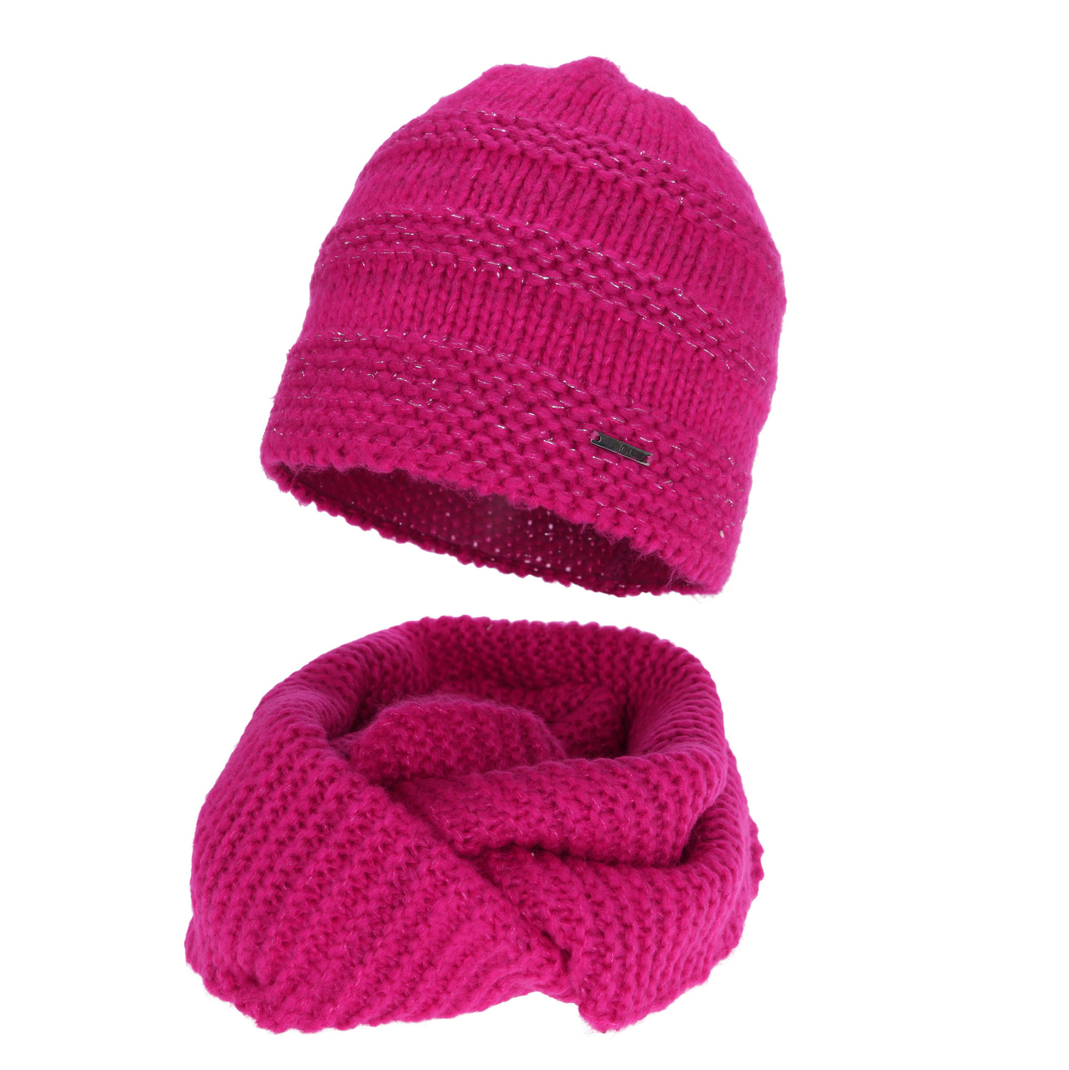 Dam vinter set: mössa och tubhalsduk, amarant, med merinull, Driva