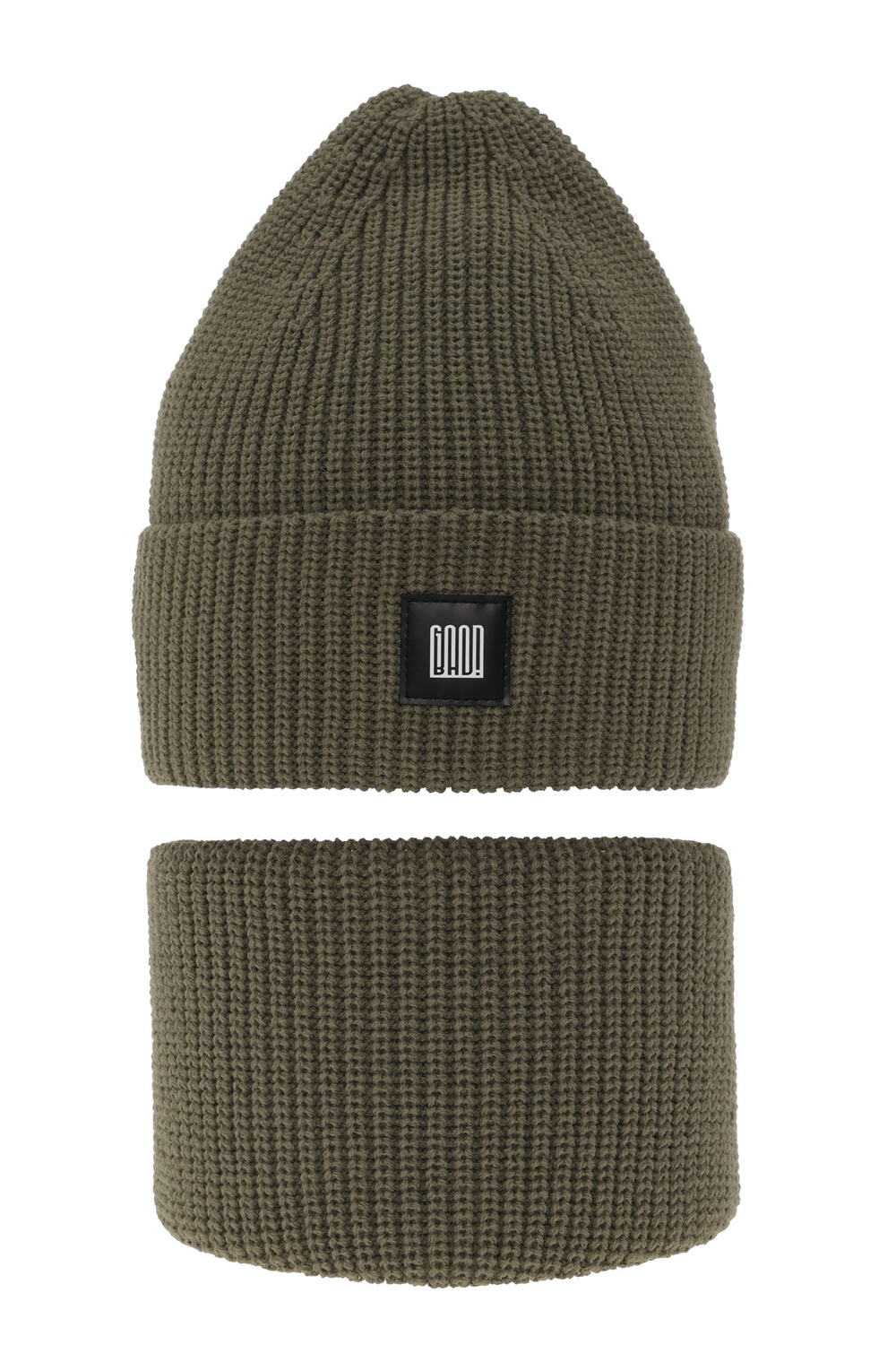 Pojke vinter set: mössa och tubhalsduk, khaki, Amadeo