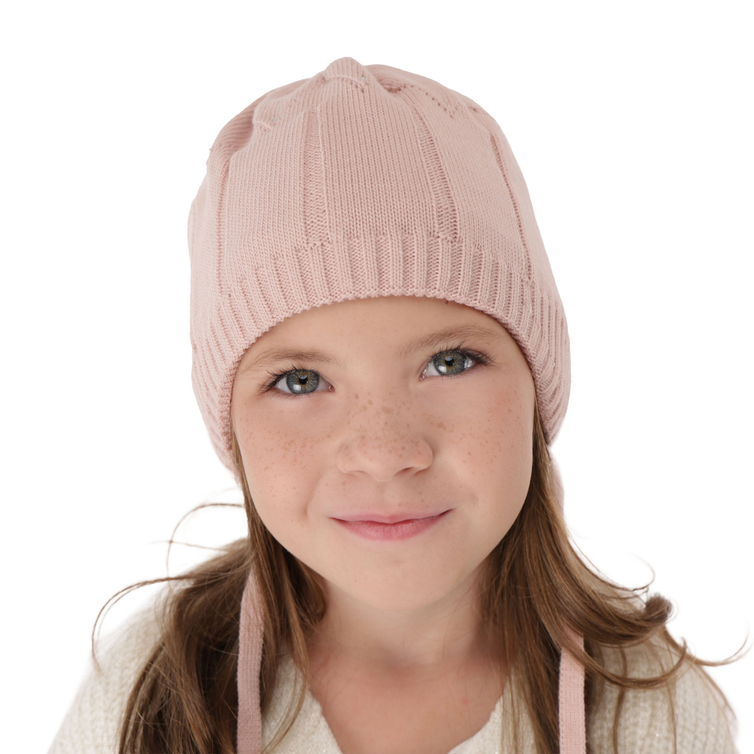 Flicka höst/vår mössa, rosa, med knytband, Mercja