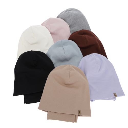 Flicka höst/vår set: mössa och tubhalsduk, bomull, beige, Bravura