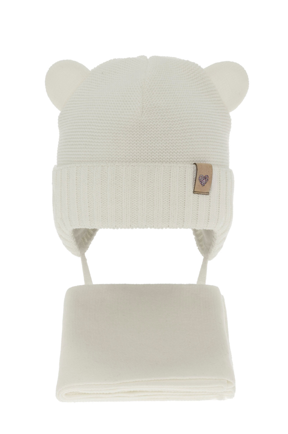 Flicka vinter set: mössa och halsduk, kremowy, Alice