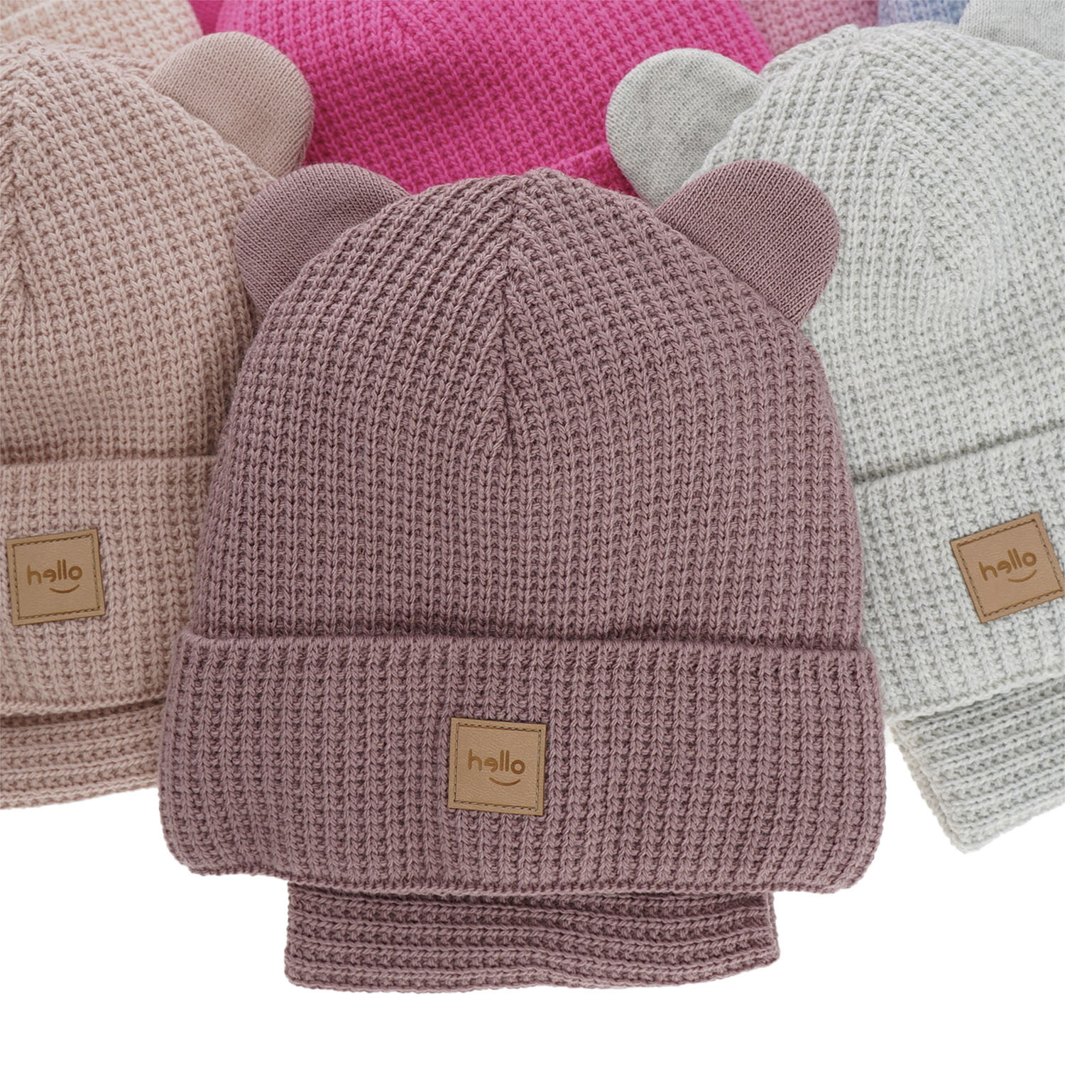 Flicka vinter set: mössa och tubhalsduk, rosa, Harper