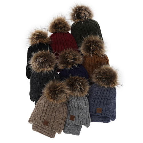 Pojke vinter set: mössa och tubhalsduk, blå, med pompom, Casper